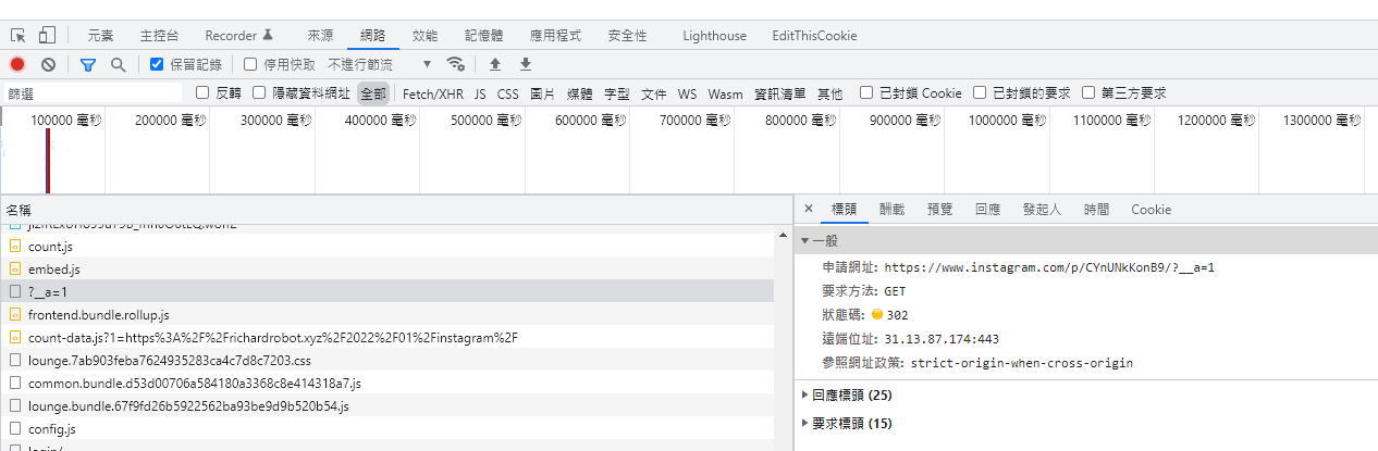 使用CORS後API變302回應